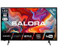 SALORA Smart TV 40 Pollici Full HD Android TV | HDR10 | WiFi, Chromecast Integrato | 3 HDMI, USB | UTLRA SLIM TV | Telecomando Vocale |Classe di Efficienza Energetica F| LED | Nero |