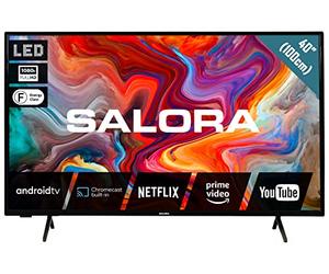 SALORA SMART40TV | LED 40'' Full HD 1920x1080, HDR10/HLG | Android TV con Wi-Fi e Chromecast, Bluetooth, controllo vocale | 3 HDMI, USB, Dolby Audio | Nero