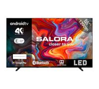 SALORA SMART55TV - Smart TV 55 Pollici con Android, Display LED 4K Ultra HD, HDR10 & HLG, Chromecast Integrato, Dolby Audio, Wi-Fi, Bluetooth, 3x HDMI - Classe Energetica E, Televisione Nero