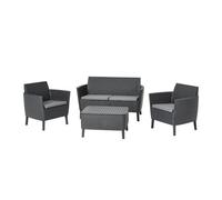 Salottino da Esterno Keter Salemo Lounge 4PZ in Resina con Cuscini Grafite - K25