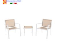 Salottino Da Esterno Tavolino Vetro 2 Sedie Balcone Giardino Set 3 Pezzi HAVANA