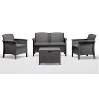 COSMA - Salotto Venezia 2 Posti con Cuscini Nero