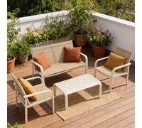 Salottino divano 2 posti, 2 sedie e e tavolino argilla Piazza beige