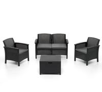 SALOTTINO LAGUNA 2 PT Antracite con 2 poltroncine tavolino cuscini sfoderabili