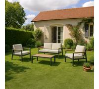 Salottino Otranto 4 Posti Brown In Alluminio Salmar