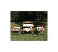 Cosma Moden Set salotto esterno Bali con divano, poltrone, cuscini e tavolino in legno