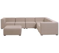 Salotto Beige 7 Posti Componibile con Pouf Esterno e Interno sinistro Arezzo