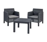 Salotto da giardino 2 posti in resina effetto rattan completo di cuscini Matilde TOOMAX