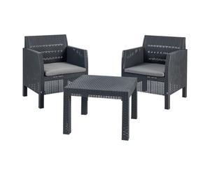 Salotto da giardino 2 posti in resina effetto rattan completo di cuscini Matilde TOOMAX