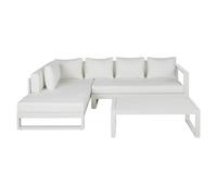 Salotto da giardino 5 posti in alluminio bianco