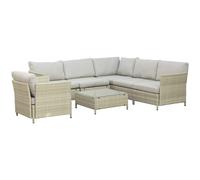 Salotto Da Giardino 7 Pezzi Modulabile In Rattan Pe Con Cuscini, Beige