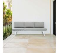 Salotto da giardino angolare in alluminio con cuscini bianco 3 posti Bianco
