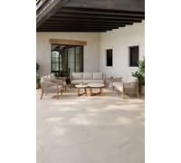 Salotto da giardino con 2 divani, 2 poltrone e 3 tavolini, Aurora, Beige