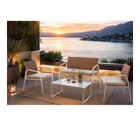 Salotto da giardino Garden Friend Madeira polyrattan miele 4 posti Beige