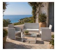 Salotto da giardino Garden Friend Valencia polyrattan bianco 4 posti Bianco