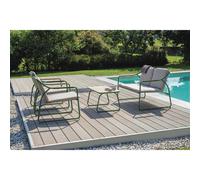 Set da Giardino Tinos In Ferro - Textilene Ecru' - Verde Greenwood