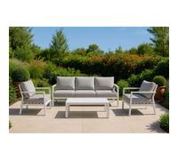 Salotto da giardino Manhattan in alluminio bianco 3 posti Bianco