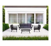 Salotto da giardino New Riverside in alluminio antracite con braccioli 5 posti Antracite