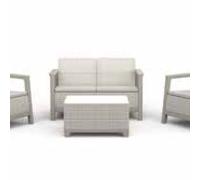 Salotto da giardino per 4 persone beige SCANDI KETER con cuscini beige