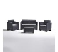 Salotto da giardino salottino per esterno in rattan set x poltrona divano tavolo