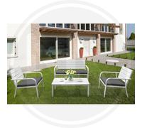 SALOTTO IN ACCIAIO BIANCO POLYWOOD "MURANO" BIANCO PAPILLON 54304