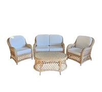 SALOTTO IN RATTAN VIMINI NATURALE CON DIVANO 2 POSTI DIVANO CM 127X75X85 H