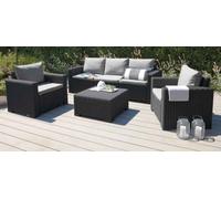 SALOTTO IN RESINA ANTIURTO EFFETTO POLYRATTAN ANTRACITE CALIFORNIA ALLIBERT