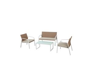 Salotto Madeira - bianco/beige - Garden Friend - set 4 elementi