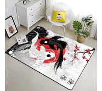 Salotto Tappeto, Cartone Animato Di Yin Yang Tai Chi, Poliestere Stampa 3D Tappetini Decorativi Antiscivolo Per Aree Rettangolari, Tappetino Per Interni In Moquette A Pelo Corto Morbido, Per Cam -1S1