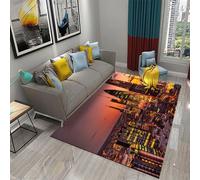 Salotto Tappeto, Vivace Paesaggio Notturno Della Città, Poliestere 3D Stampa Tappeti Decorativi Per Aree Rettangolari Antiscivolo, Tappetino Per Interni In Moquette Morbida Per Letto A -174476510109