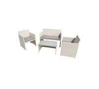 Salotto Valencia - bianco/grigio - Garden Friend - set 4 elementi