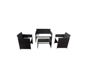 Salotto Valencia - nero/bianco - Garden Friend - set 4 elementi