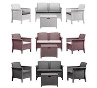 LINEA RATTAN MARRONE SET SOFA VENEZIA 2, 2 POLTRONE, 1 SOFA 2 POSTI E TAVOLINO