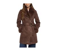 Salsa - Cappotto Lungo Cinturato Effetto Scamosciato - - Coats - Donna - Marrone - XL