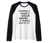 Salsa Danza Per Ballerini Latini Divertente Dance Matching Gear Maglia con Maniche Raglan