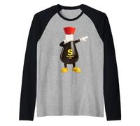 Salsa di soia Dabbing Costume Festa a Tema Cibo Asiatico Sushi Ramen Maglia con Maniche Raglan