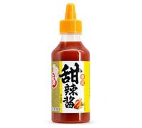 Salsa dolcepiccante stile thailandese, equilibrata dolce-piccante in flacone morbido, salsa versatile per intingere e cucinare per fritti involtini wok, flacone richiudibile da 280g