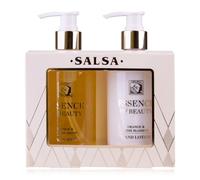 Salsa - ESSENCE OF BEAUTY Set regalo per donne con sapone per le mani da 270 ml e crema per le mani da 270 ml in accattivante dispenser di sapone, idea regalo nutriente, profumo: arancione e lime