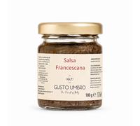 SALSA FUNGHI e OLIVE NERE 180 gr - FRANCESCANA UMBRA in OLIO EVO con PORCINI