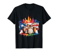 Salsa Tamburi e Congas Puerto Rico Skyline Bandiera Maglietta