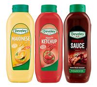 Salse Develey Le 3 Classiche Maionese Ketchup Bbq 3 Bottiglie Squeeze 875 ml