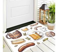 Salsicce Alla Birra Zerbini Per Interni,Tappeto Ingresso Zerbino Morbidi Cibo Delizioso Per Interni Cucina Porta Anteriore Posteriore Animali Domestici E Cani,90X150Cm Marrone Chiaro