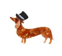 Salsiccia Cane Animale Spille Abbigliamento Borse Gioielli Spille Spille Spille regalo Piedino per Bottoni (Orange, One Size)