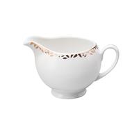 Salsiera Brocca for caffè e latte in ceramica con bordo dorato, manico beccuccio salvagoccia, 250 ml, salsiera per intrattenere gli ospiti