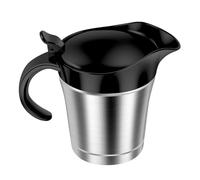 Salsiera isolata, 450 ml, brocca per salse con coperchio ribaltabile, a doppia parete, isolata, salsa in acciaio inox, scalda salse portatile, brocca, salsa per cene (nero 1-450 ml)