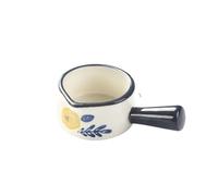 Salsiera Piccola brocca for il latte dipinta a mano con manico, piattino in ceramica for salse western Salsiere