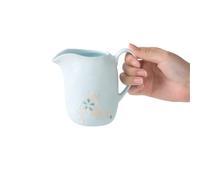 Salsiere Brocca for panna in ceramica dipinta a mano, con manico, graziosa salsiera con beccuccio appuntito Bricco Latte(Blue)