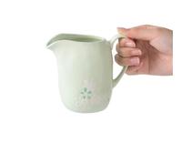 Salsiere Brocca for panna in ceramica dipinta a mano, con manico, graziosa salsiera con beccuccio appuntito Bricco Latte(Green)