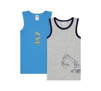 SALT AND PEPPER Jungen Unterhemd 2er Set mit Traktor Motiv Intimo, Multicolore, 140-146 (Pacco da 2) Bambini e Ragazzi