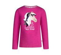 SALT AND PEPPER Langarmshirt mit Wendepailletten Pferd Mädchen T-Shirt, Rosso Mirtillo, 104-110 Bambine e Ragazze